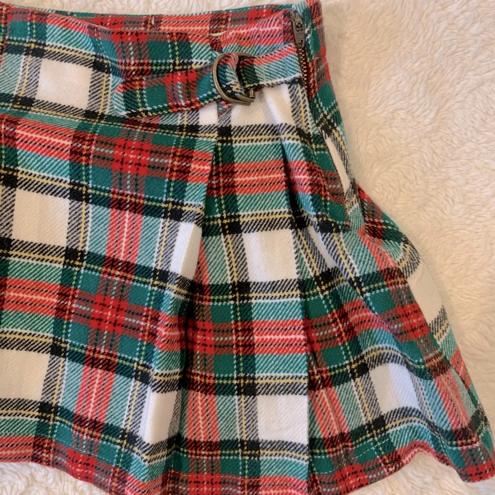 🎄♥️🤍Flannel Christmas skirt- pleated 🤍♥️🎄